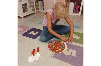 Krájacia sada – drevená pizza na rezanie + nôž