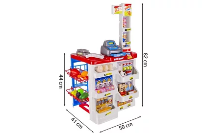 Detský obchod – supermarket s vozíkom a doplnkami