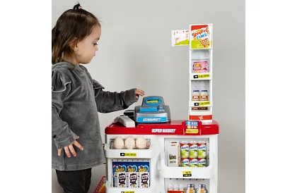 Detský obchod – supermarket s vozíkom a doplnkami