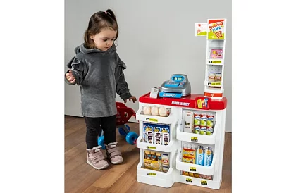 Detský obchod – supermarket s vozíkom a doplnkami