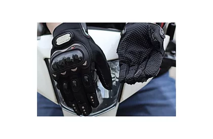 Čierne moto rukavice - XL