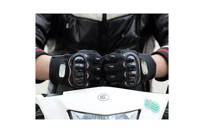 Čierne moto rukavice - XL