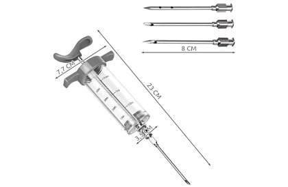 Injektor na mäso + 3 ihly