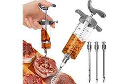 Injektor na mäso + 3 ihly