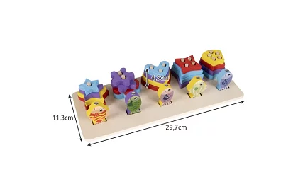 Drevený triedič tvaru + hra rybár