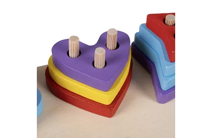 Drevený triedič tvaru + hra rybár