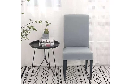 Sametový poťah na stoličke - šedý