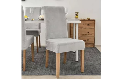 Sametový poťah na stoličke - šedý