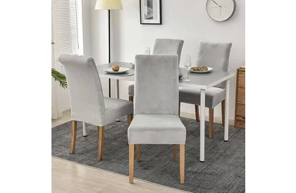 Sametový poťah na stoličke - šedý