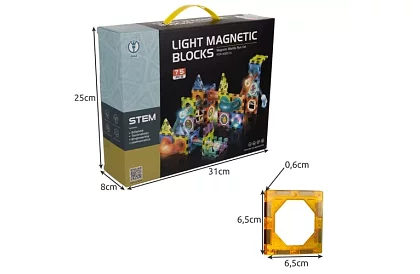 Vzdelávacia magnetická 3D stavebnica - 77 kusov