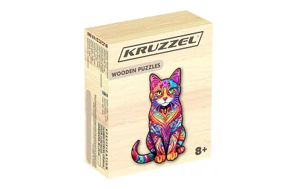 Drevené puzzle mačka – 130 dielov – 38 × 24 cm