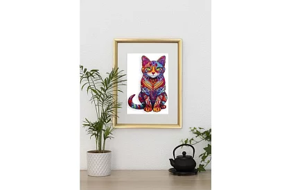 Drevené puzzle mačka – 130 dielov – 38 × 24 cm