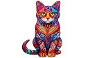 Drevené puzzle mačka – 130 dielov – 38 × 24 cm