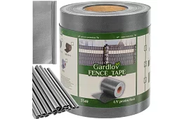 Stínící páska na plot šedá - panelová 630 g/m² + klipy