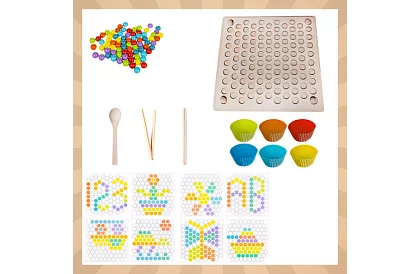 Drevené guľôčkové puzzle