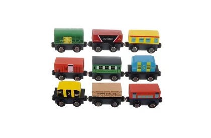 Drevený vláčik s poličkou na uloženie - 13 kusov v sade