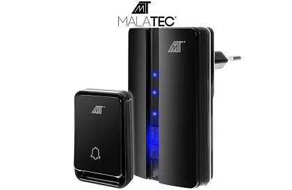 Vodotesný bezdrôtový zvonček – dosah 15 metrov - čierny