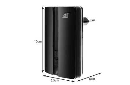 Vodotesný bezdrôtový zvonček – dosah 15 metrov - čierny