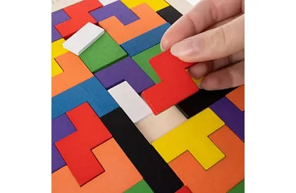 Drevené Tetris puzzle