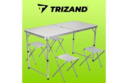 Kempingový skladací set - stôl + 4 stoličky