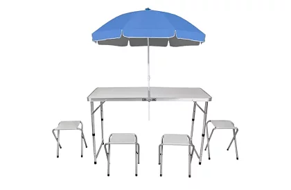 Kempingový skladací set - stôl + 4 stoličky