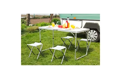 Kempingový skladací set - stôl + 4 stoličky