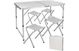 Kempingový skladací set - stôl + 4 stoličky