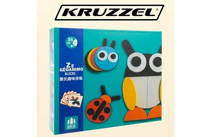 Drevené geometrické puzzle - zvieratká