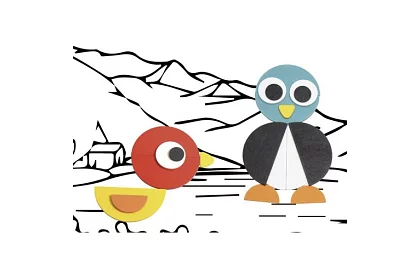 Drevené geometrické puzzle - zvieratká