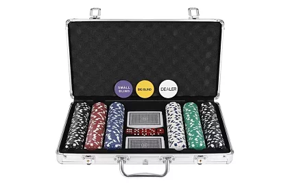 Kompletná pokerová sada - 300 žetónov v kufríku