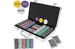 Kompletná pokerová sada - 300 žetónov v kufríku
