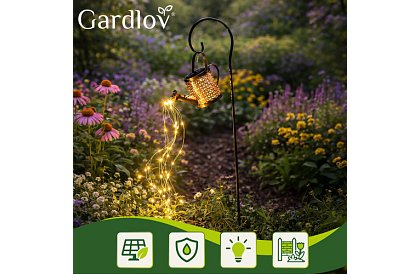 Solárna záhradná lampa - kanva