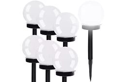 Solárne záhradné lampy - gule 6 ks