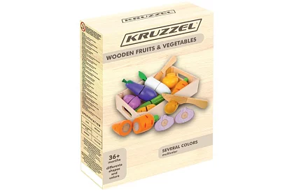 Drevené ovocie a zelenina na krájanie - v debničke