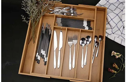 Bambusový organizér do zásuviek – príborník