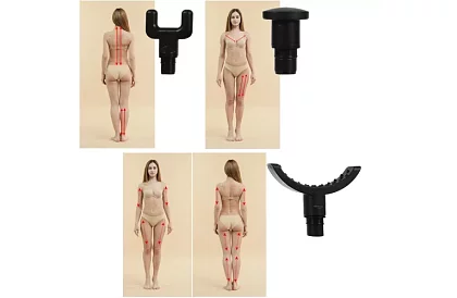 Masážna pištoľ na uvoľnenie svalov + 8 nadstavcov