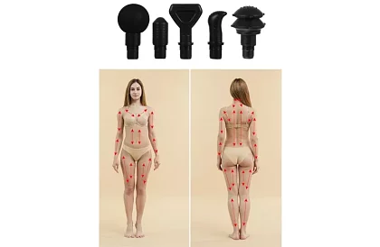 Masážna pištoľ na uvoľnenie svalov + 8 nadstavcov