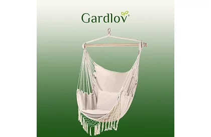 Závesná hojdačka + 2 vankúše - béžové