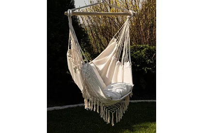 Závesná hojdačka + 2 vankúše - béžové