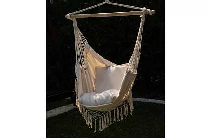 Závesná hojdačka + 2 vankúše - béžové