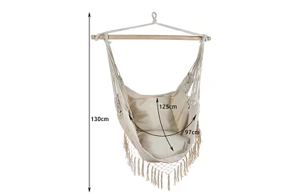 Závesná hojdačka + 2 vankúše - béžové