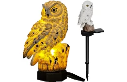 Solárna záhradná lampa – sova