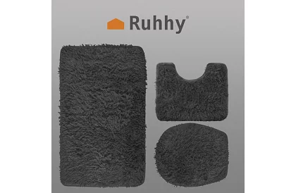 Kúpeľňové predložky – sada 3 kusov - šedá