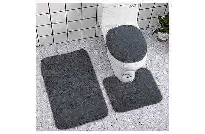 Kúpeľňové predložky – sada 3 kusov - šedá