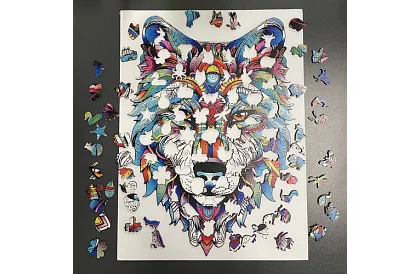 Drevené puzzle vlk - 170 dielov - 38 x 27 cm