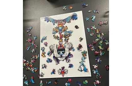 Drevené puzzle vlk - 170 dielov - 38 x 27 cm